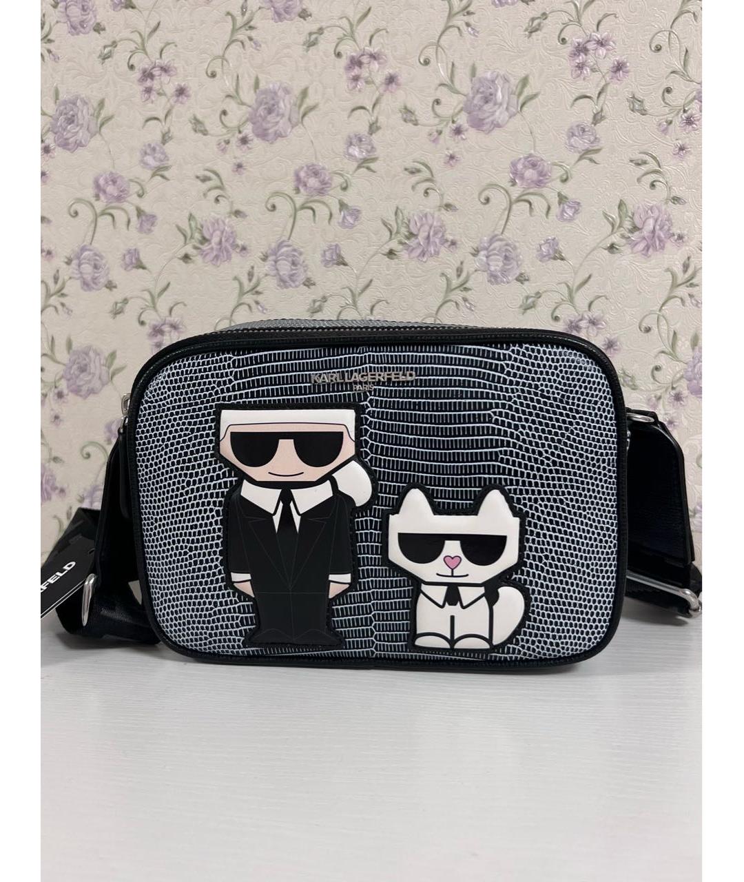 KARL LAGERFELD Черная сумка через плечо из искусственной кожи, фото 5