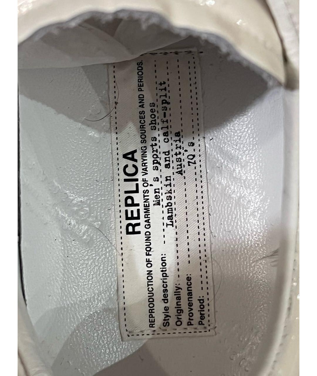 MAISON MARGIELA Белые кожаные низкие кроссовки / кеды, фото 6