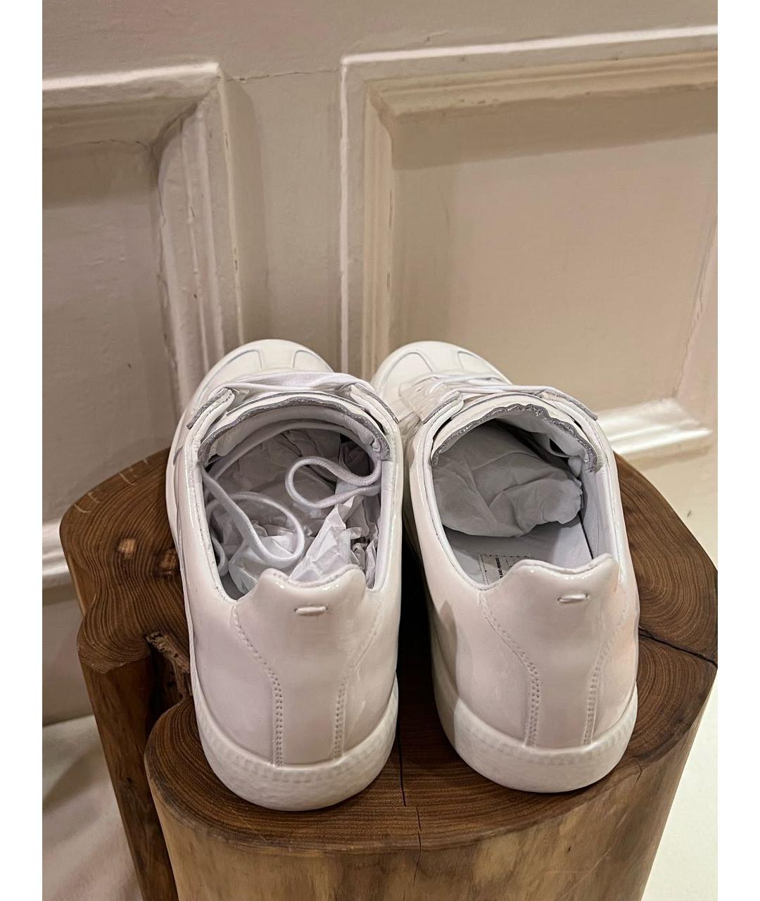 MAISON MARGIELA Белые кожаные низкие кроссовки / кеды, фото 4