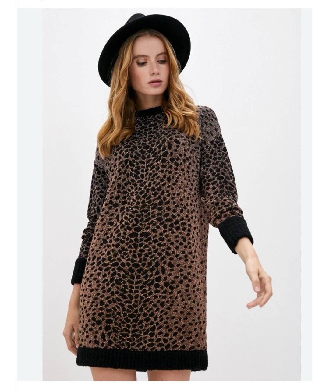 PINKO Черное вискозное повседневное платье, фото 7