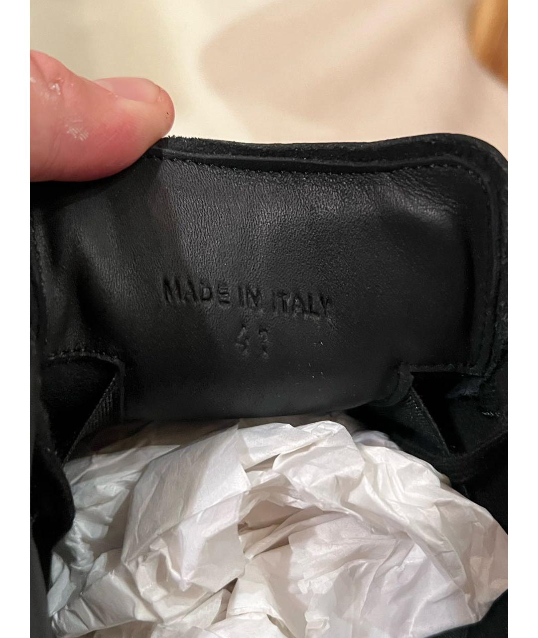 MAISON MARGIELA Черные кожаные низкие кроссовки / кеды, фото 5