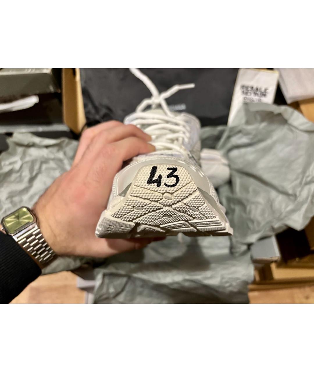 BALENCIAGA Белые текстильные низкие кроссовки / кеды, фото 4