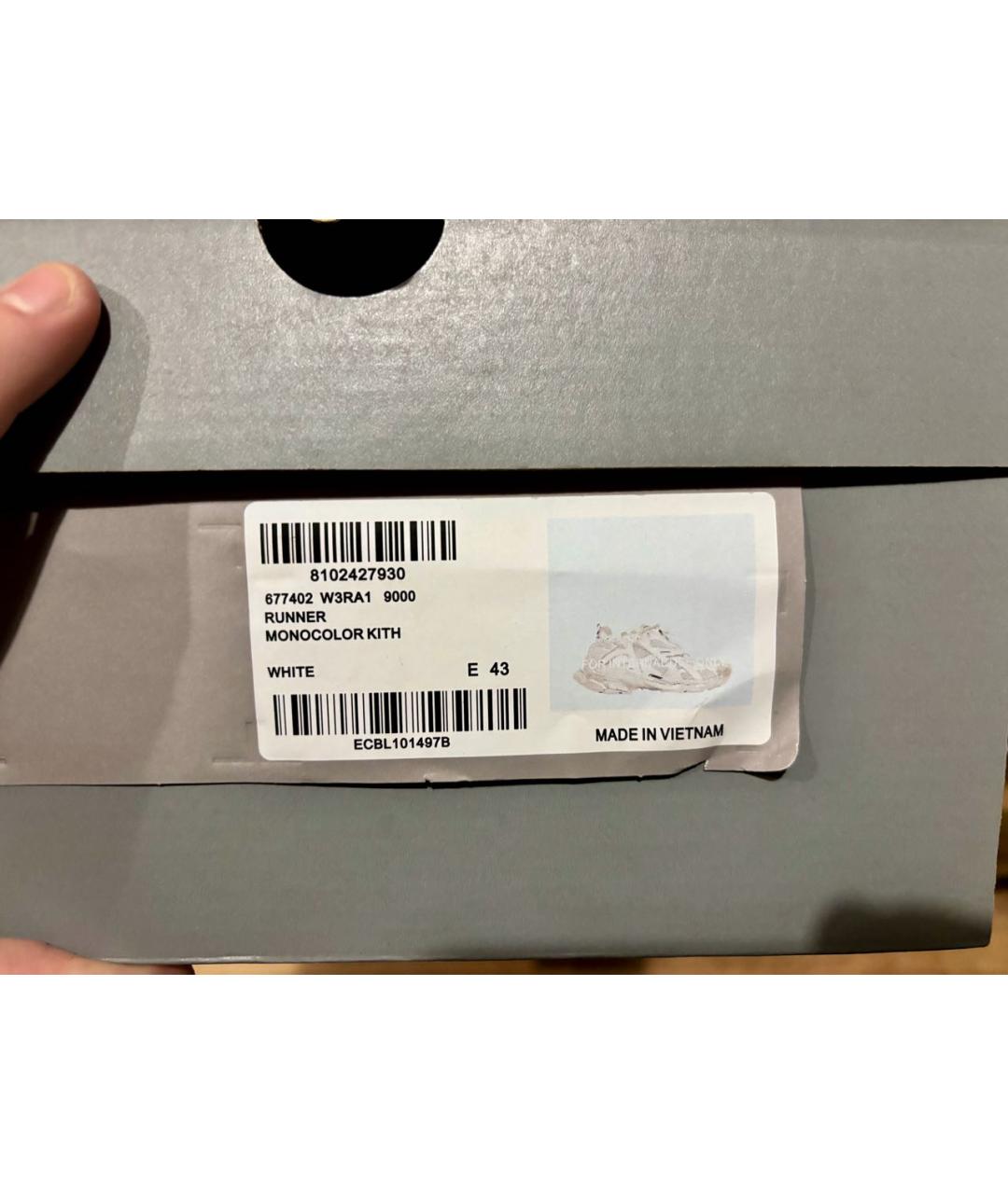 BALENCIAGA Белые текстильные низкие кроссовки / кеды, фото 8