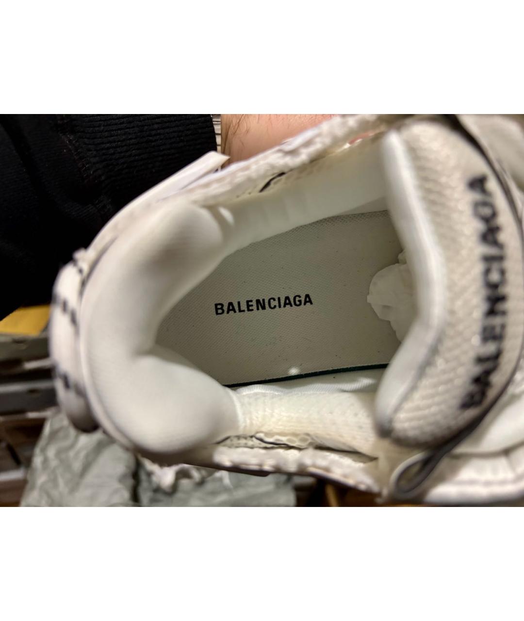 BALENCIAGA Белые текстильные низкие кроссовки / кеды, фото 6