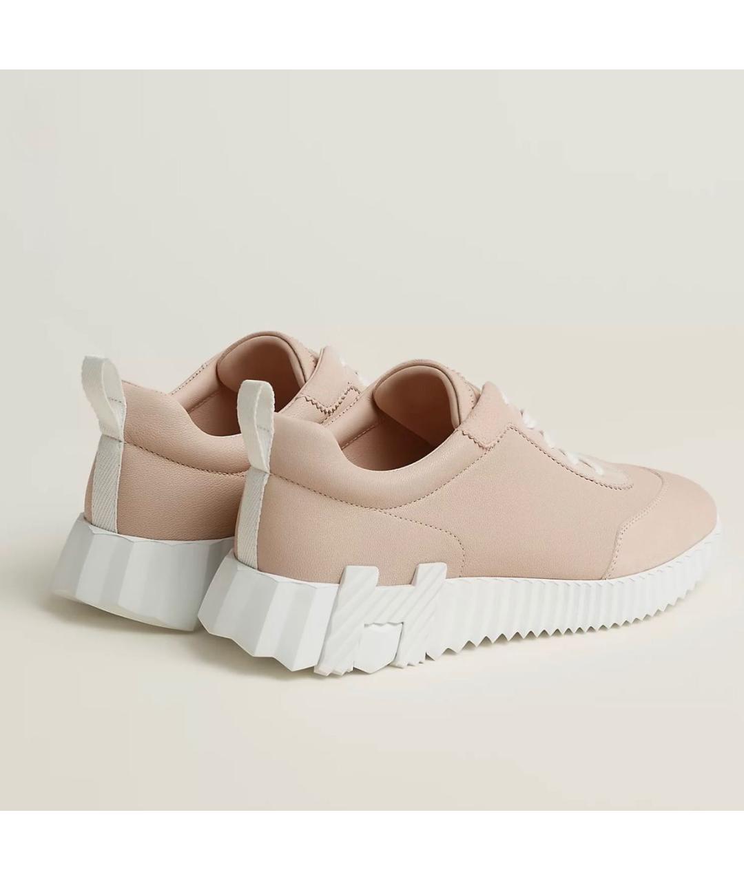 HERMES Розовые кожаные кроссовки, фото 2