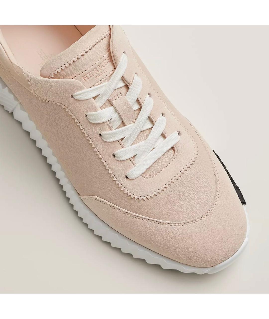 HERMES Розовые кожаные кроссовки, фото 3