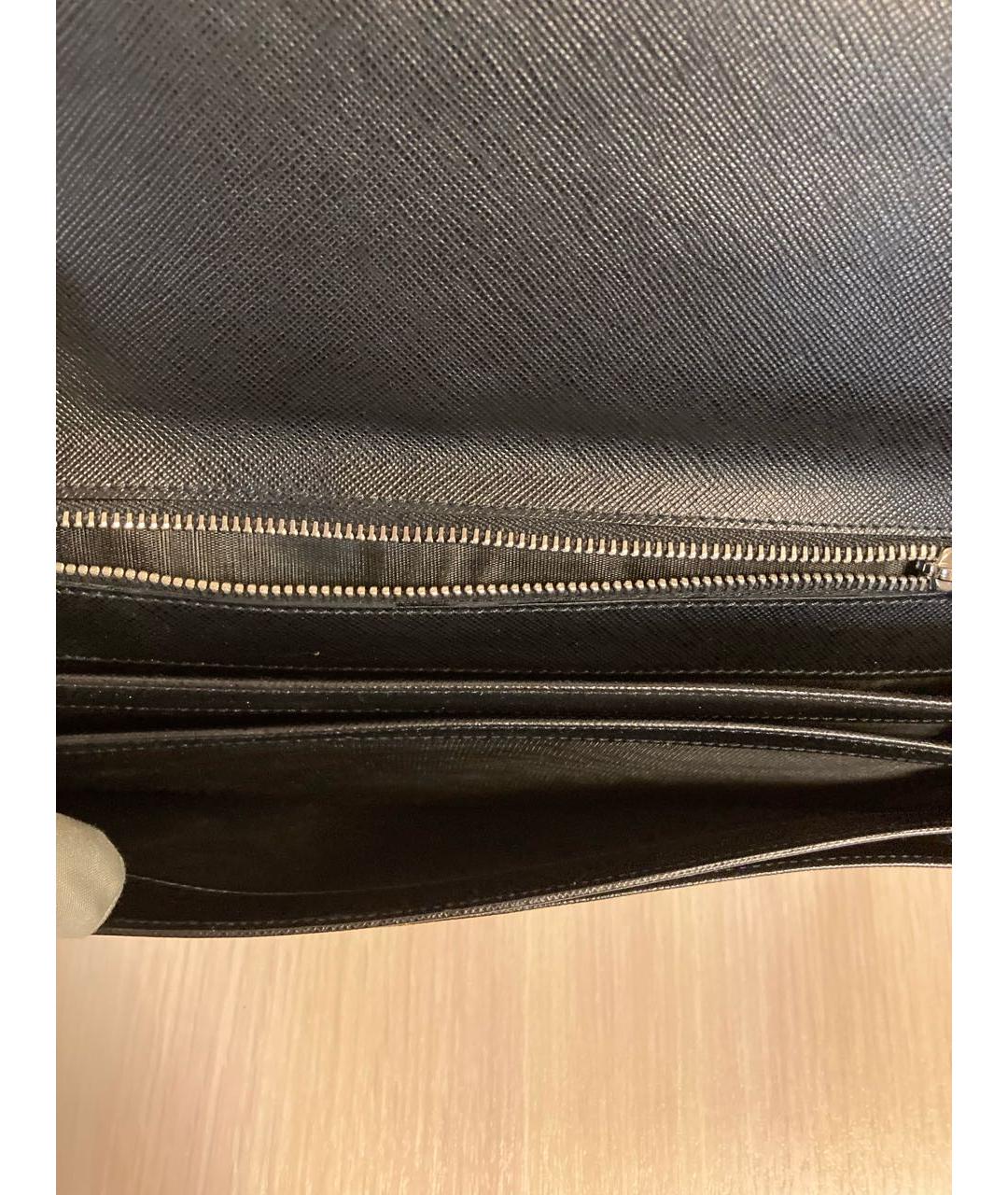 PRADA Черный кожаный кошелек, фото 4