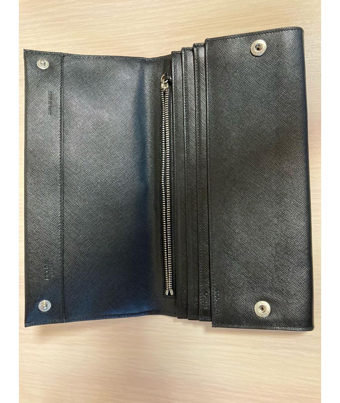 PRADA Черный кожаный кошелек, фото 3