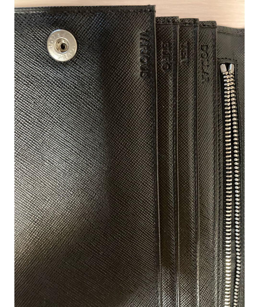 PRADA Черный кожаный кошелек, фото 7