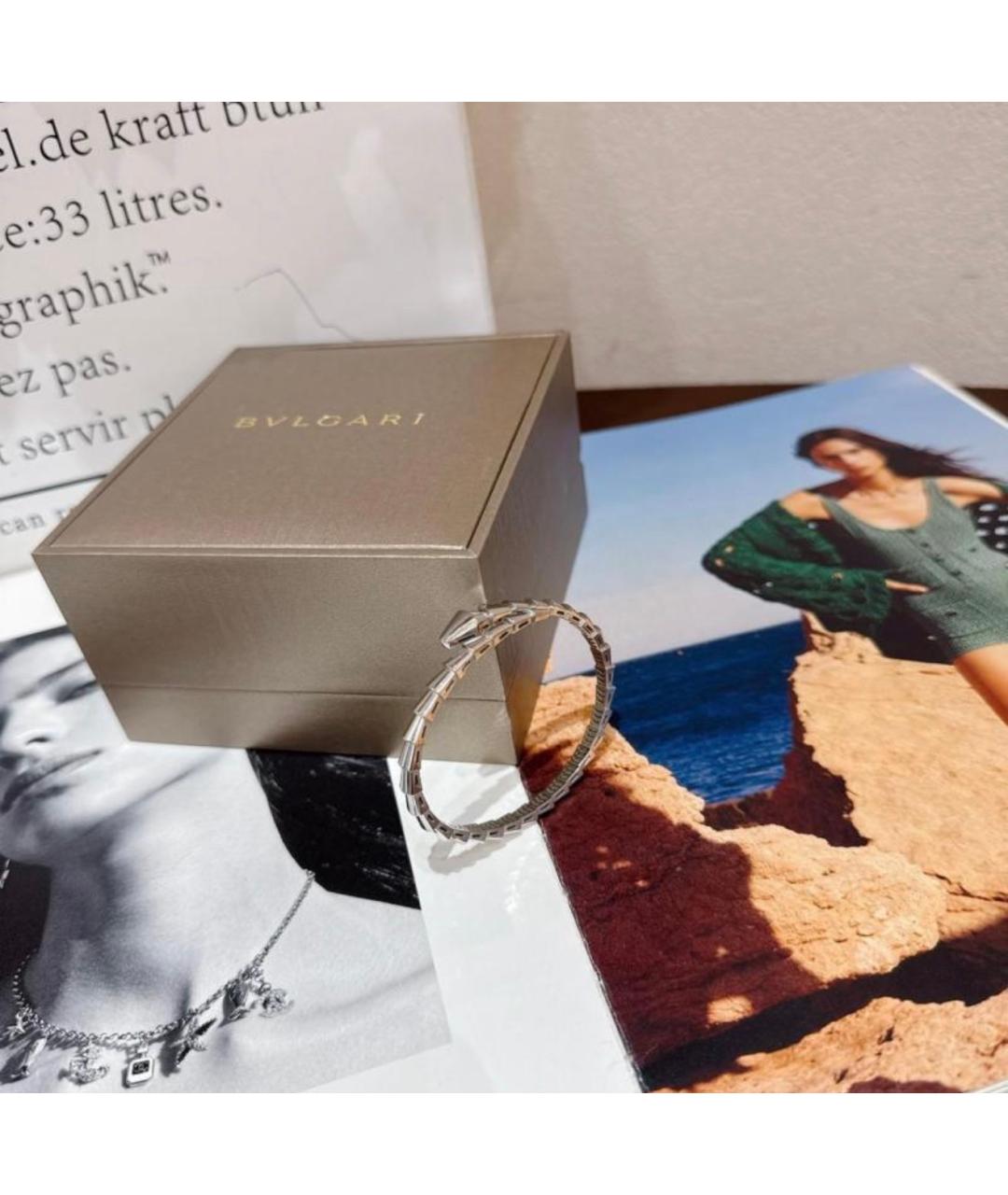 BVLGARI Серебрянный браслет из белого золота, фото 4