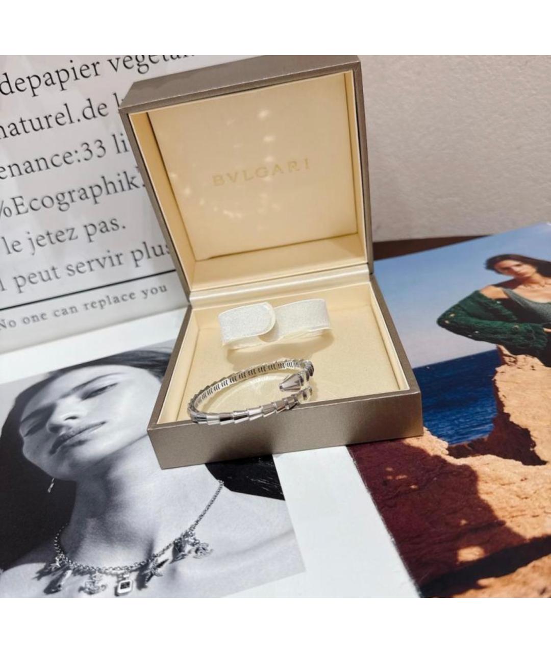 BVLGARI Серебрянный браслет из белого золота, фото 3