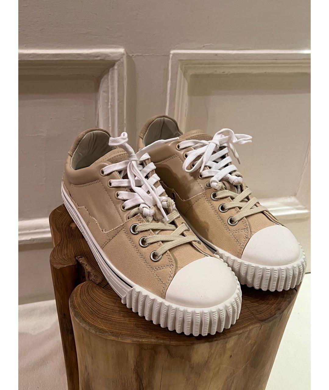 MAISON MARGIELA Бежевые низкие кроссовки / кеды, фото 3