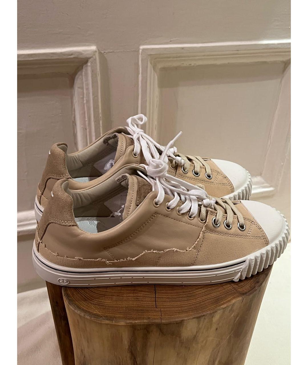 MAISON MARGIELA Бежевые низкие кроссовки / кеды, фото 6