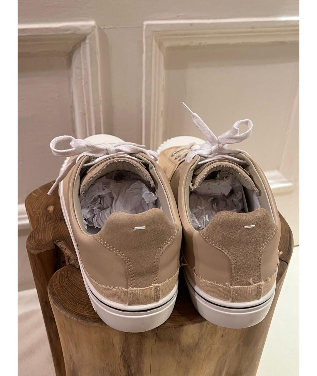 MAISON MARGIELA Бежевые низкие кроссовки / кеды, фото 4
