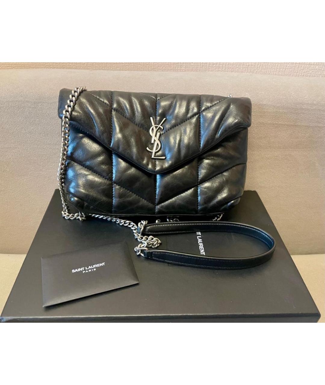 SAINT LAURENT Черная кожаная сумка через плечо, фото 8