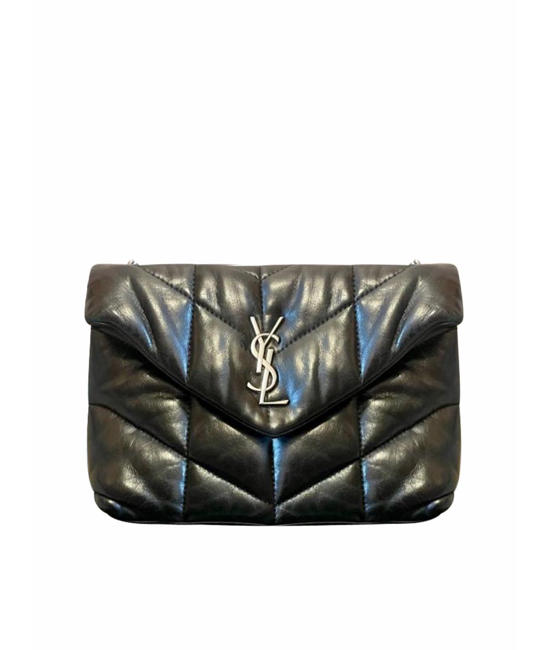 SAINT LAURENT Черная кожаная сумка через плечо, фото 1