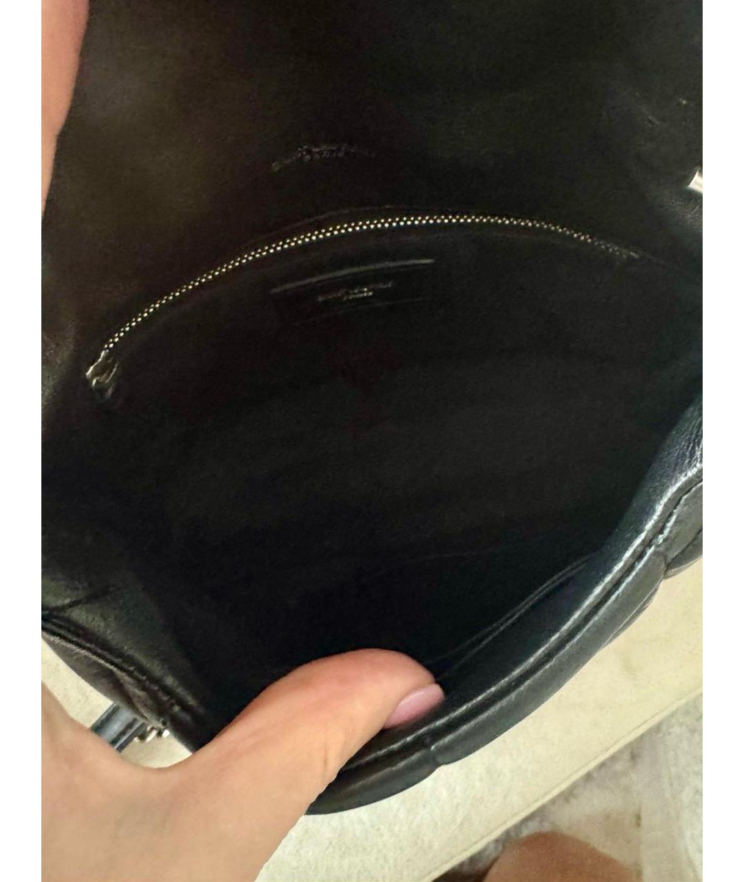 SAINT LAURENT Черная кожаная сумка через плечо, фото 5