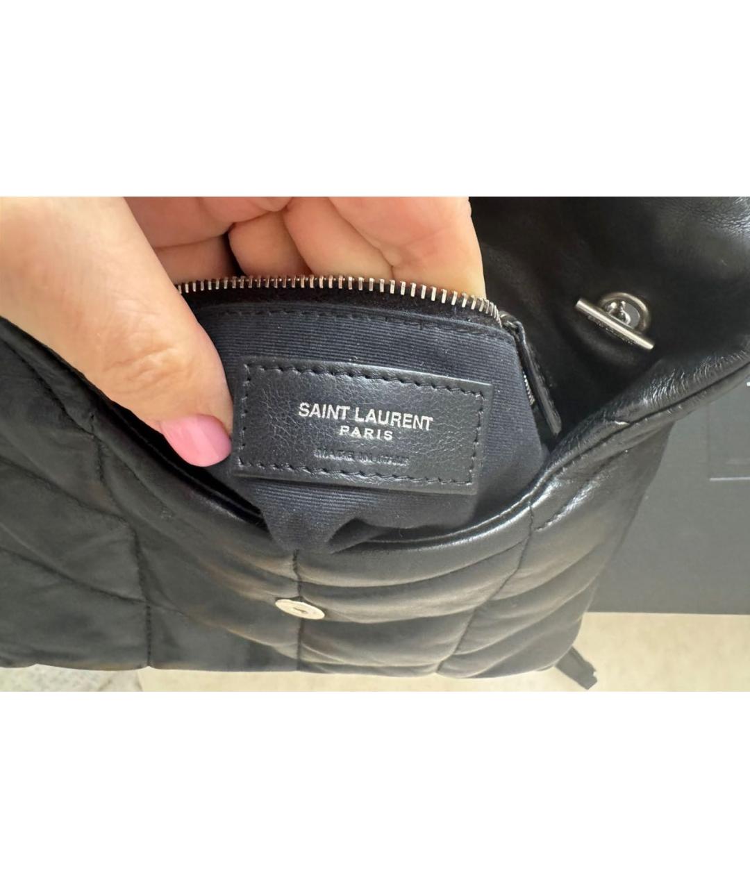 SAINT LAURENT Черная кожаная сумка через плечо, фото 6