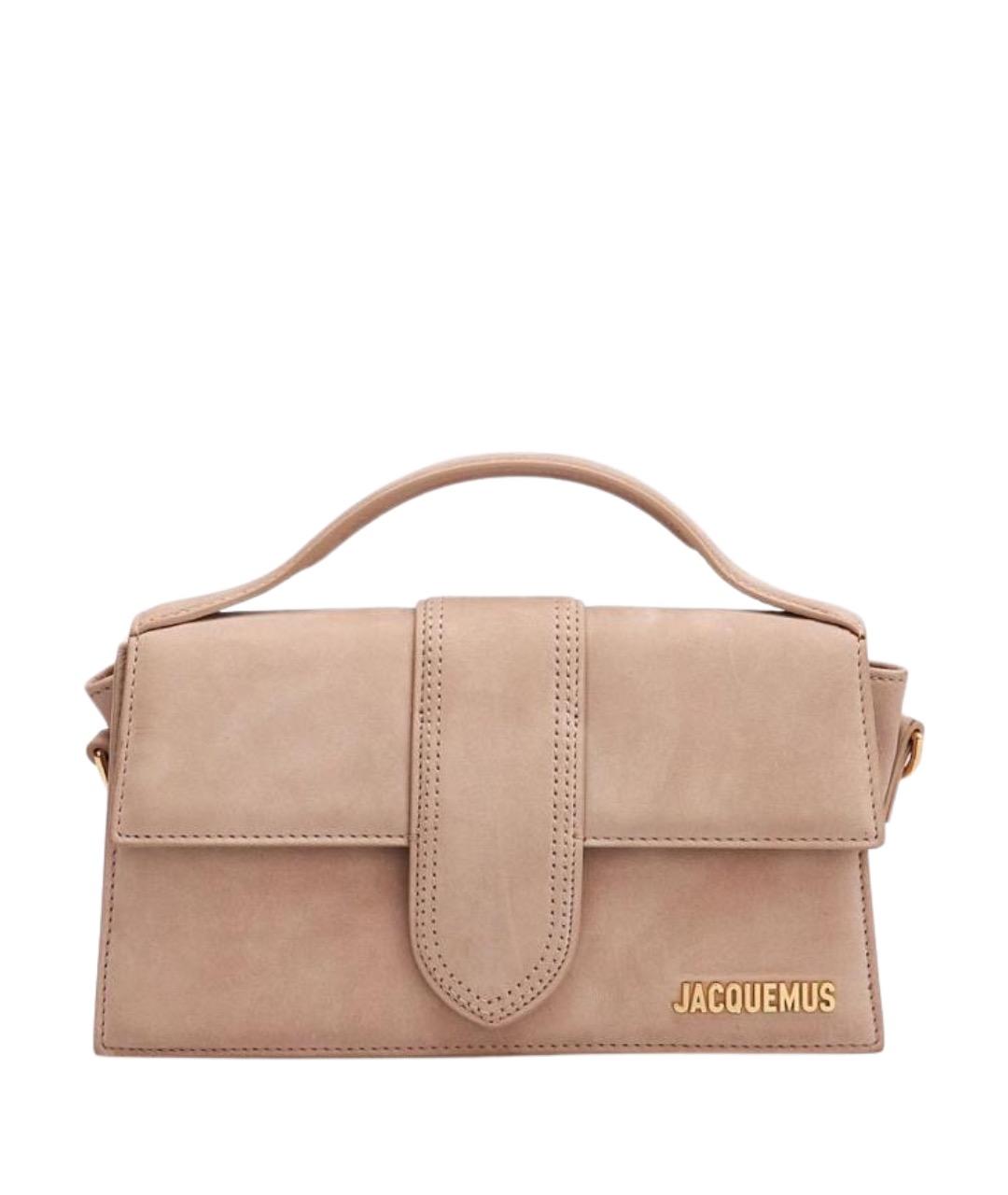 JACQUEMUS Бежевая замшевая сумка через плечо, фото 1