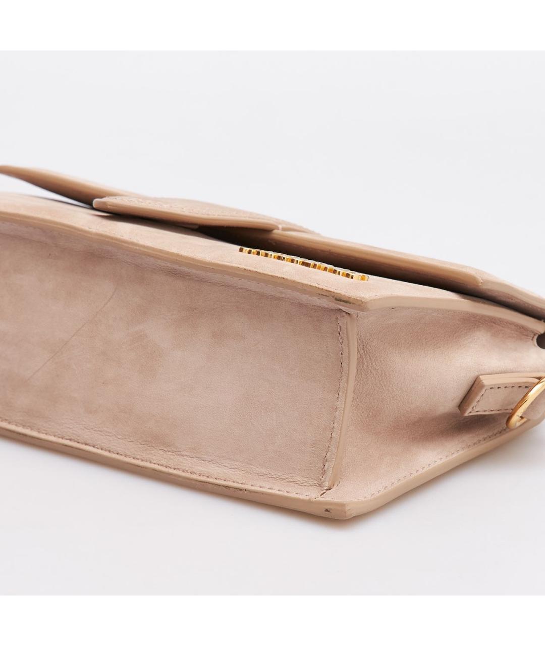 JACQUEMUS Бежевая замшевая сумка через плечо, фото 5