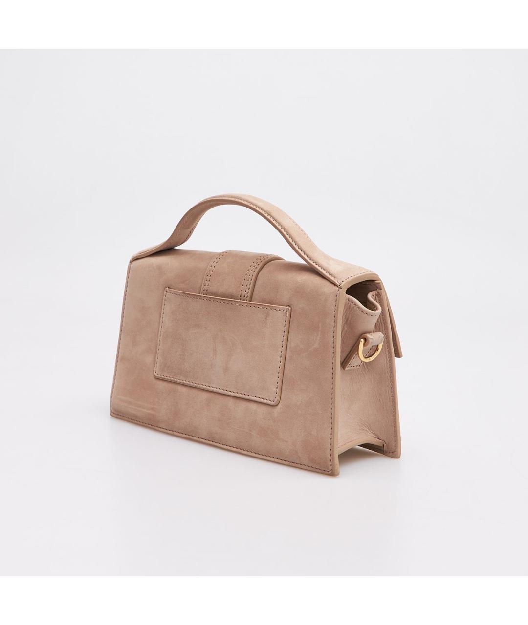 JACQUEMUS Бежевая замшевая сумка через плечо, фото 3