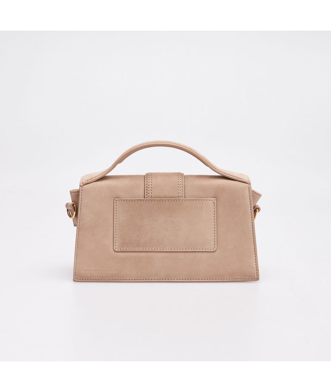 JACQUEMUS Бежевая замшевая сумка через плечо, фото 2