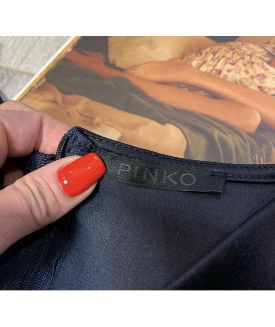 PINKO Темно-синее хлопковое повседневное платье, фото 6