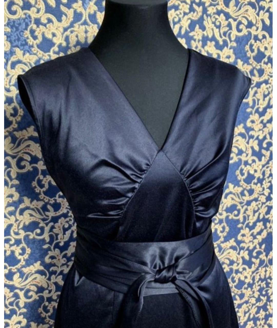 PINKO Темно-синее хлопковое повседневное платье, фото 3