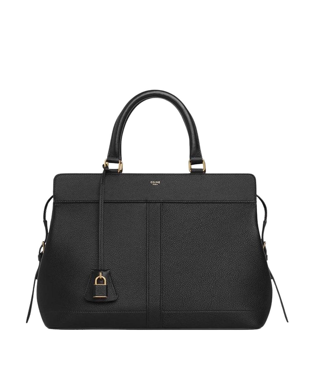 CELINE Черная кожаная сумка с короткими ручками, фото 1