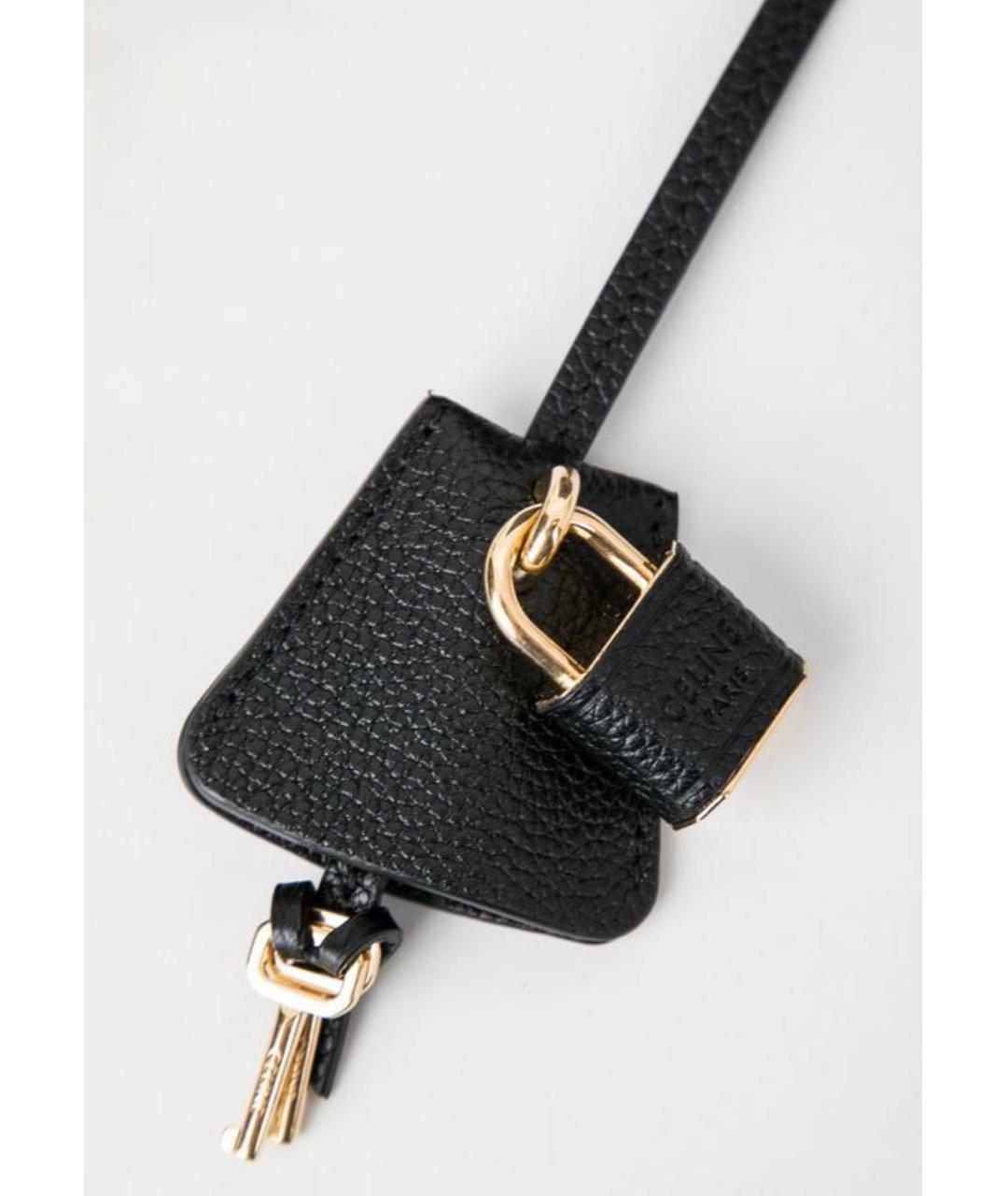 CELINE Черная кожаная сумка с короткими ручками, фото 7