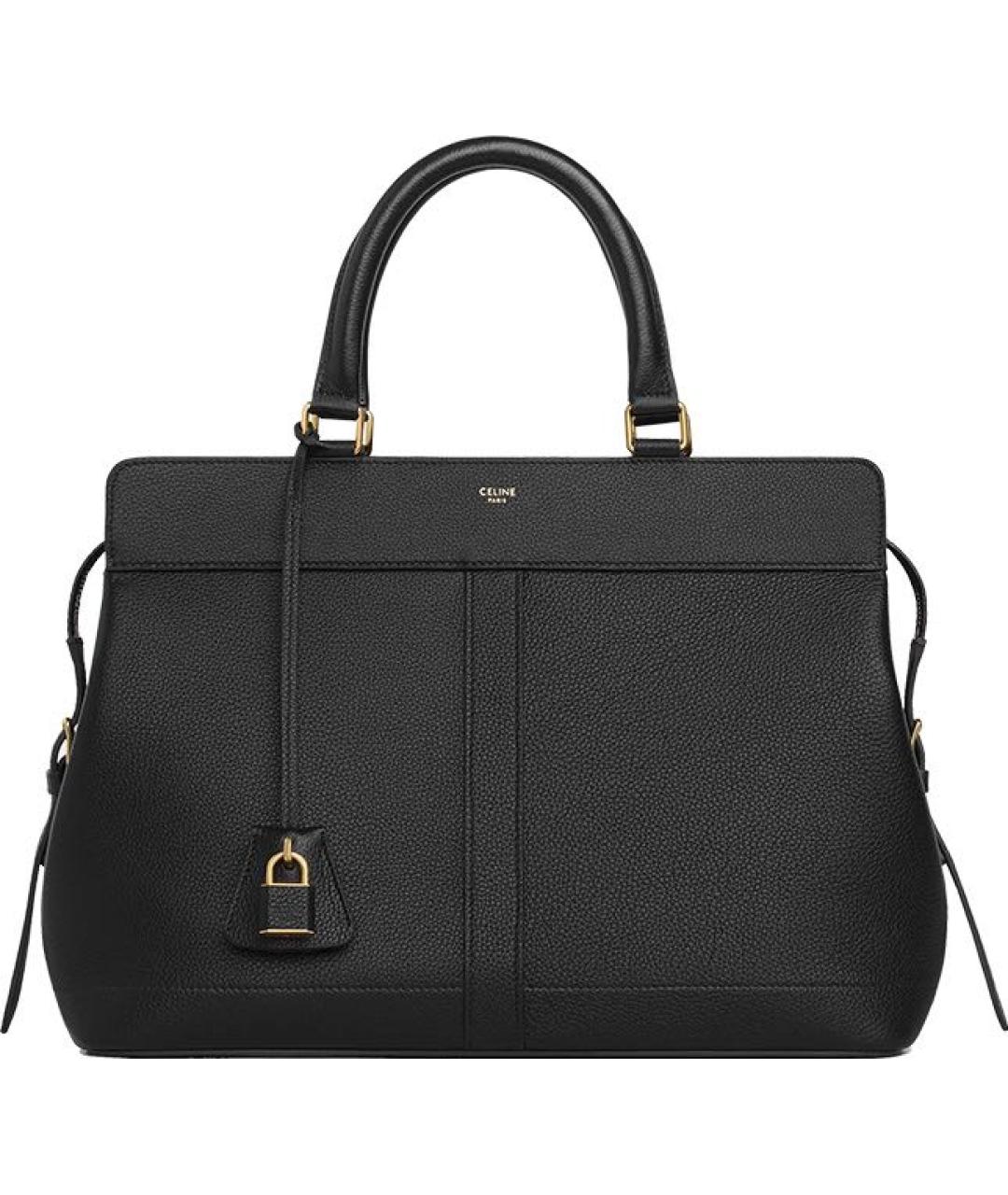 CELINE Черная кожаная сумка с короткими ручками, фото 9