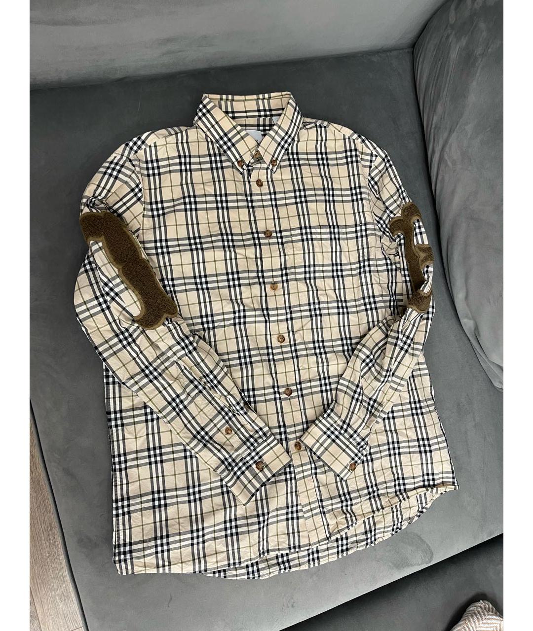 BURBERRY Бежевая хлопковая классическая рубашка, фото 9