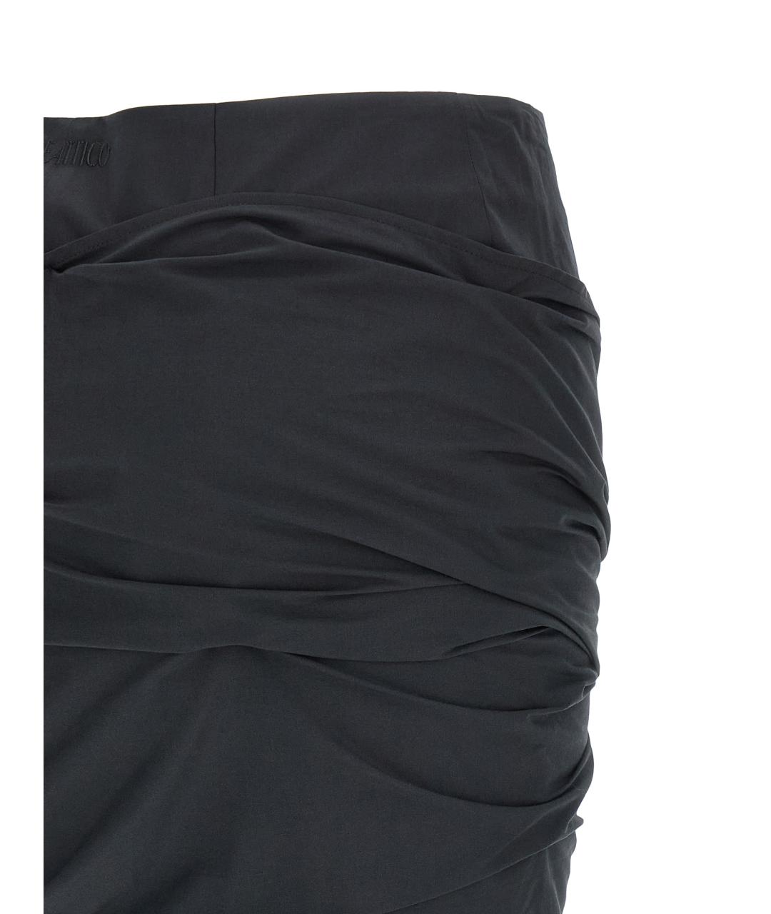 THE ATTICO Черная хлопковая юбка мини, фото 4