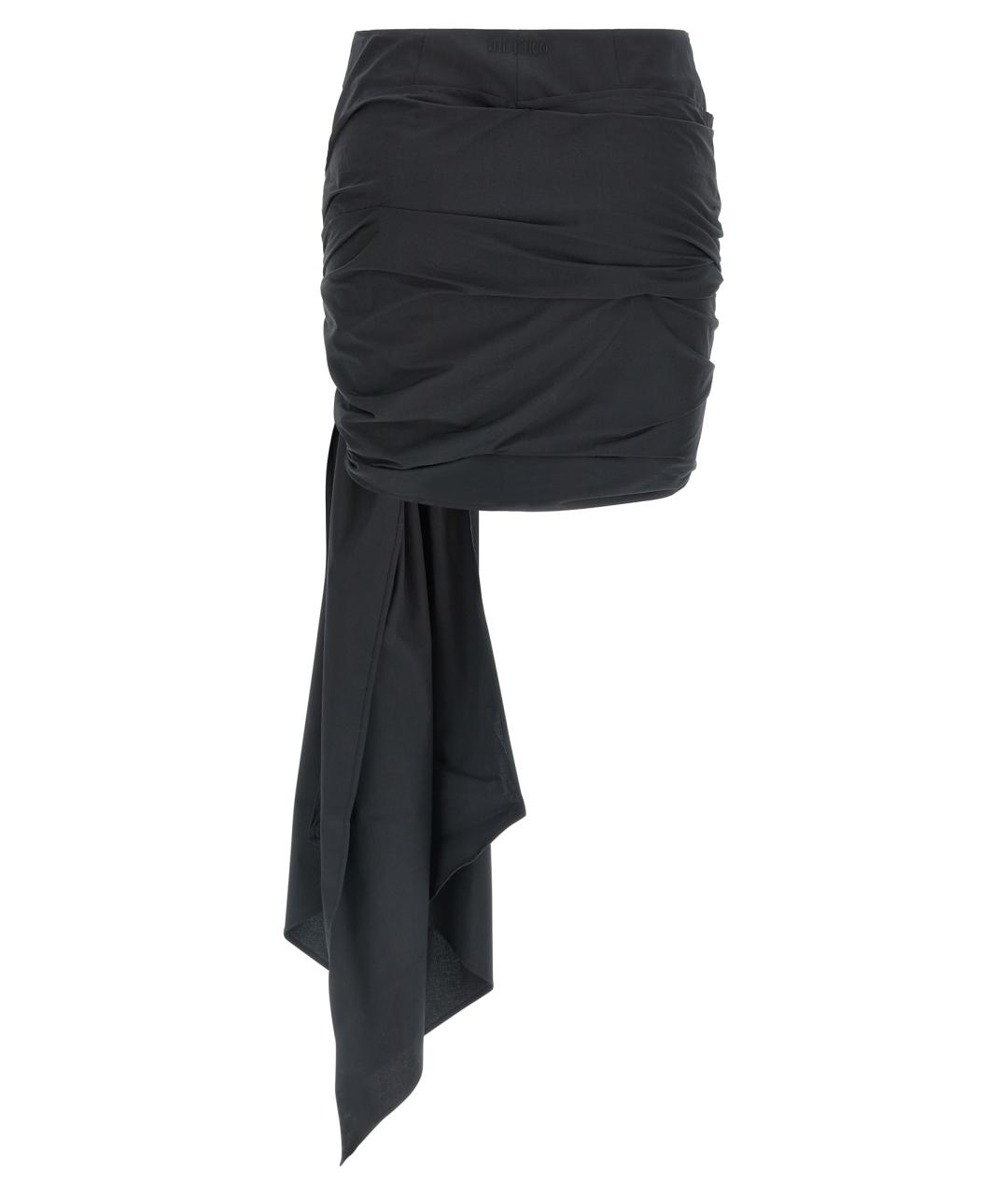 THE ATTICO Черная хлопковая юбка мини, фото 2