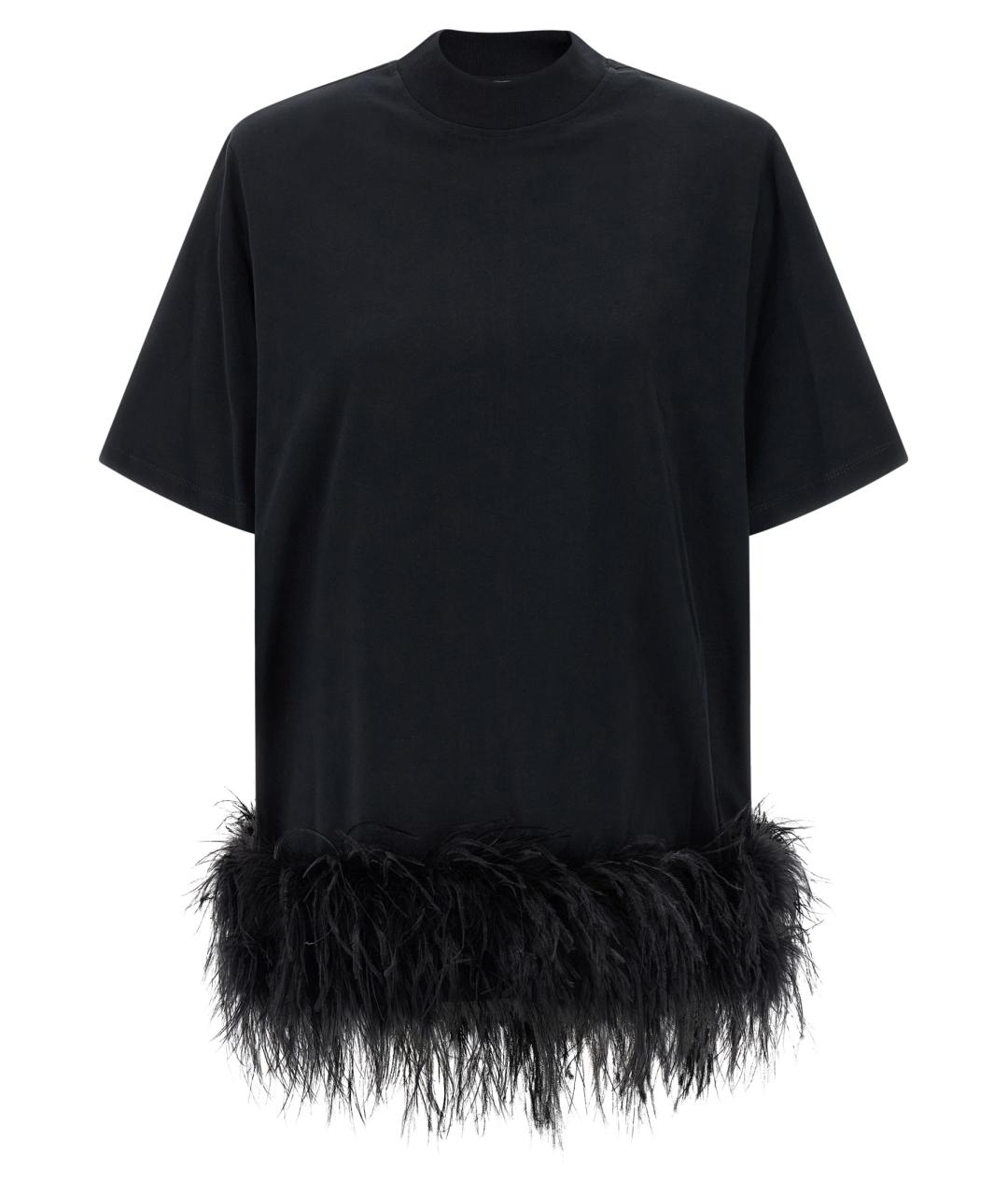 THE ATTICO Черное хлопковое повседневное платье, фото 1