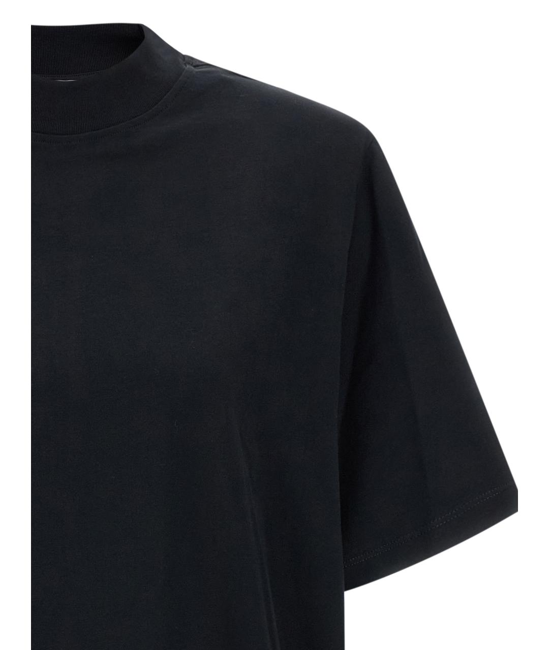 THE ATTICO Черное хлопковое повседневное платье, фото 3