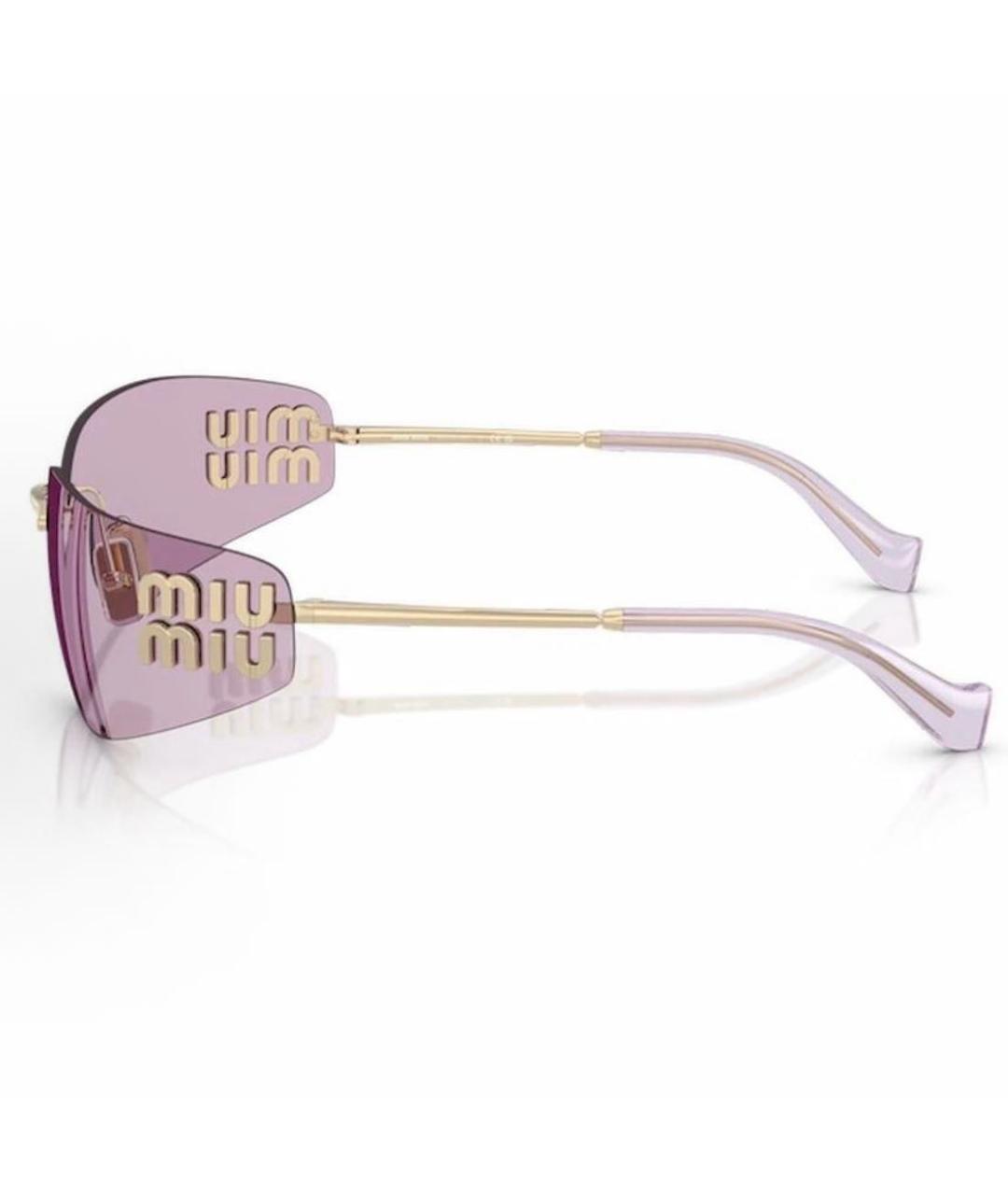 MIU MIU Розовые металлические солнцезащитные очки, фото 3
