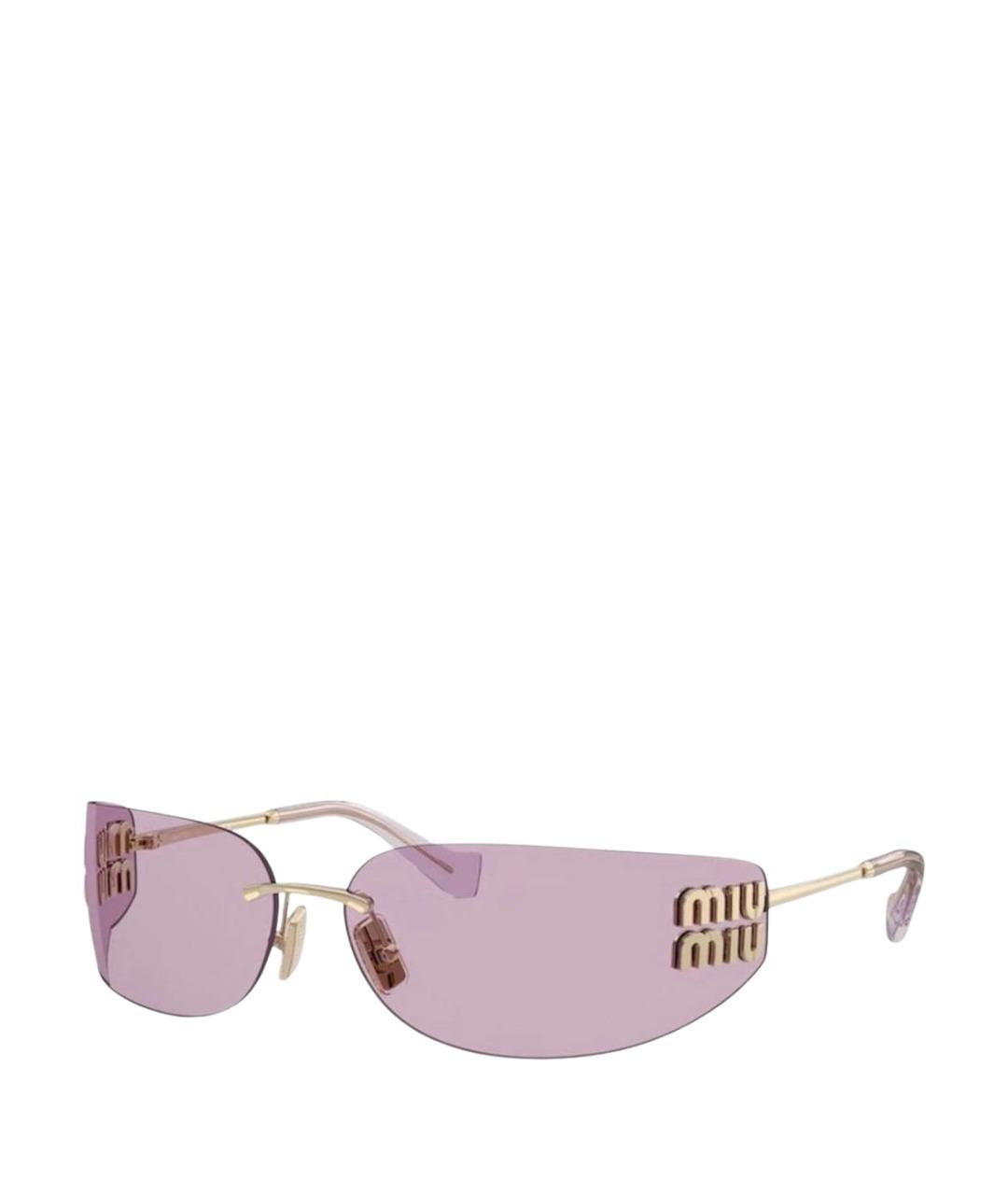 MIU MIU Розовые металлические солнцезащитные очки, фото 1