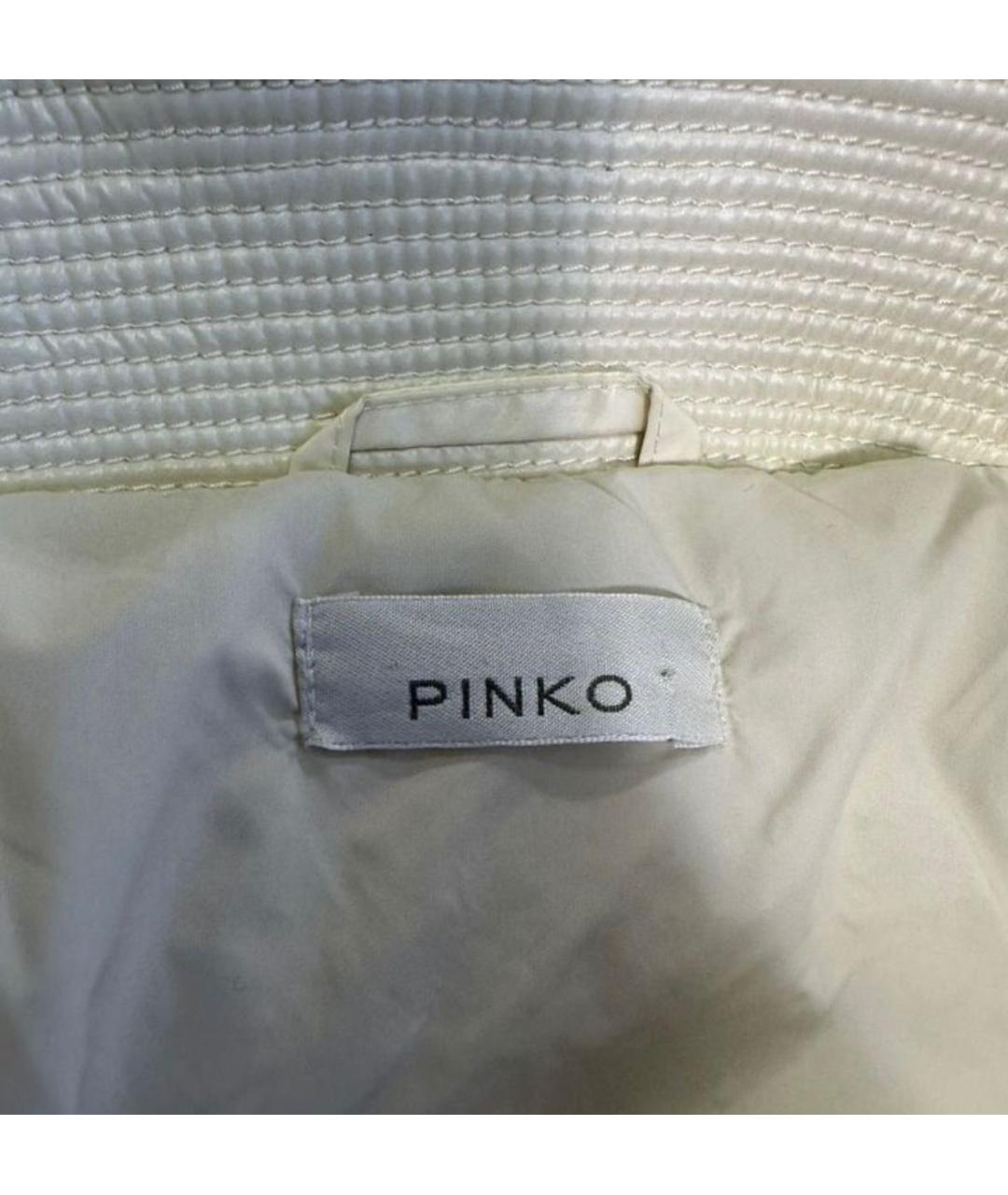 PINKO Желтый полиэстеровый пуховик, фото 7