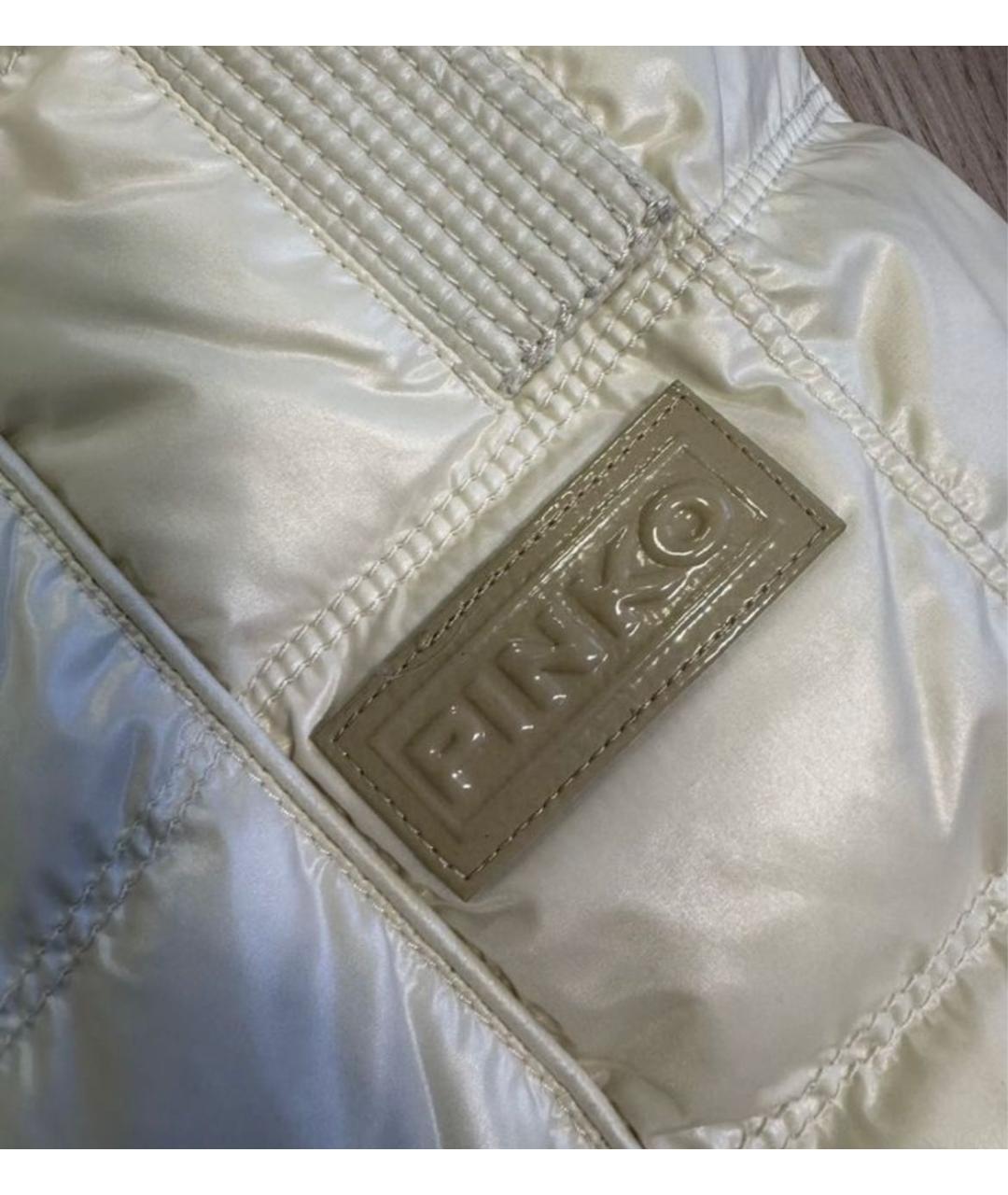 PINKO Желтый полиэстеровый пуховик, фото 4