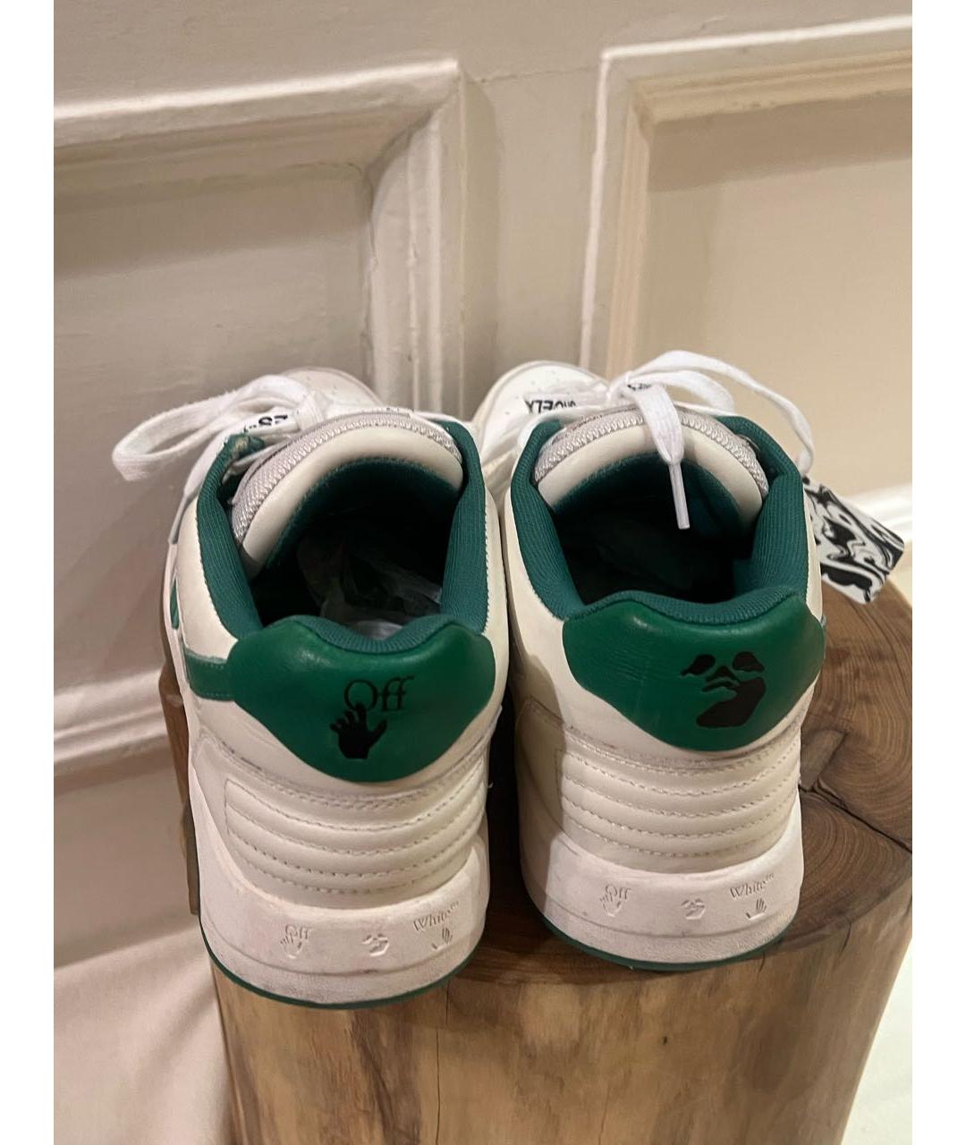 OFF-WHITE Белые кожаные низкие кроссовки / кеды, фото 4