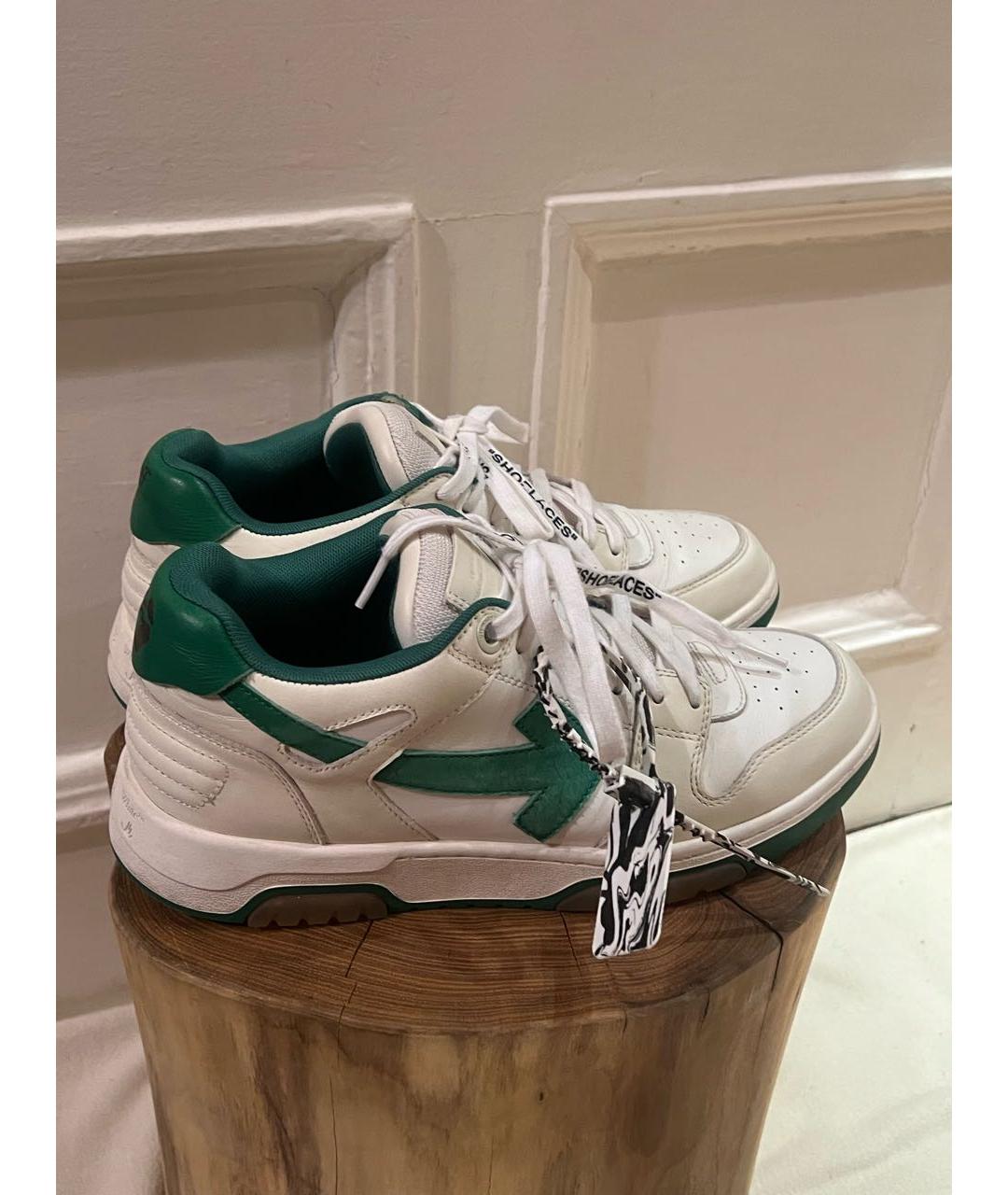 OFF-WHITE Белые кожаные низкие кроссовки / кеды, фото 6