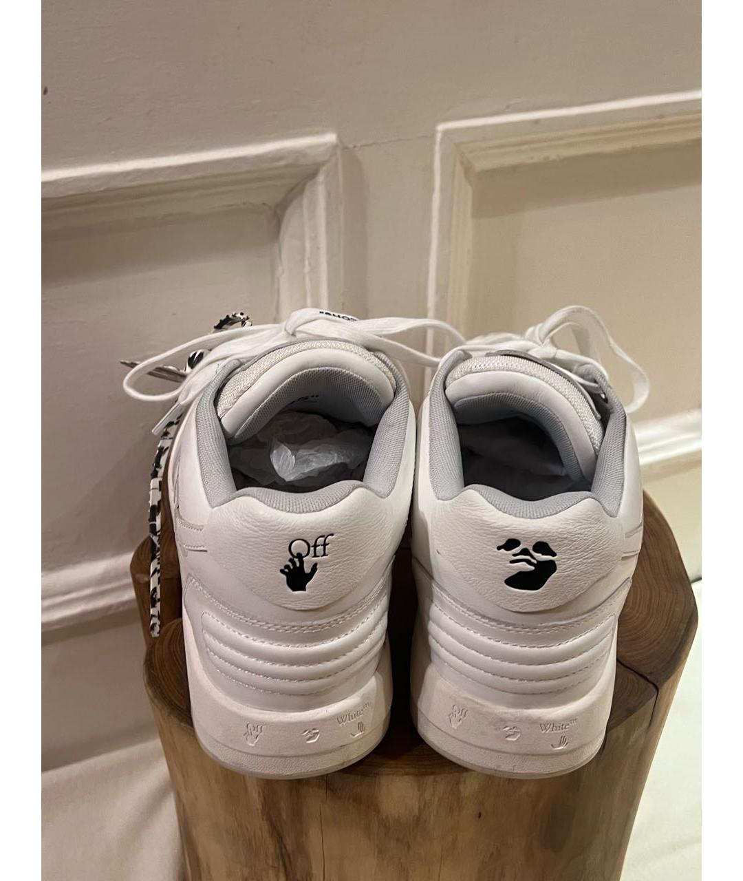 OFF-WHITE Белые кожаные низкие кроссовки / кеды, фото 4