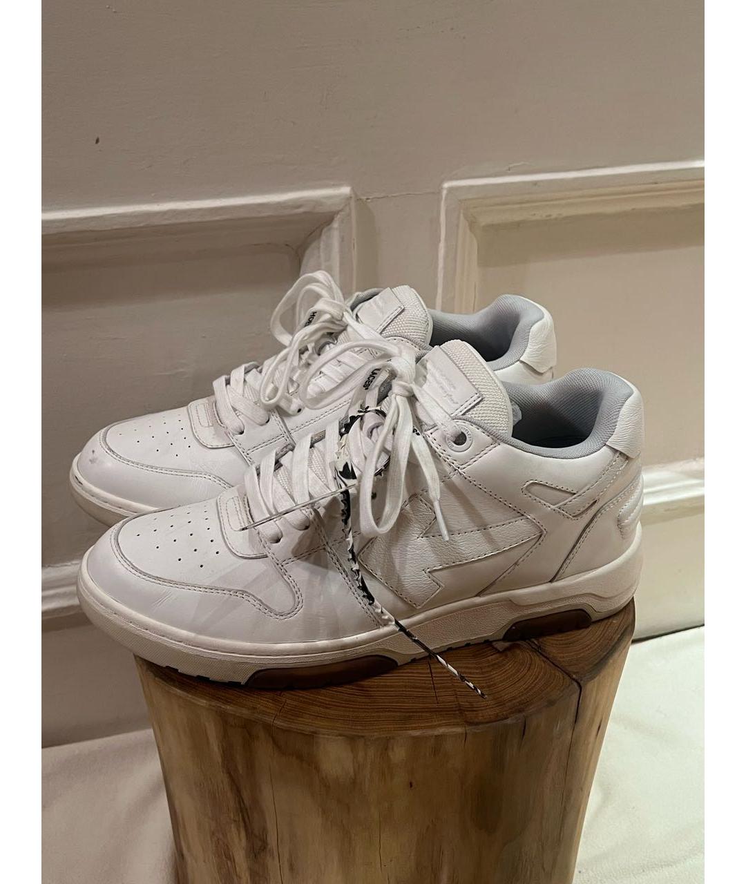 OFF-WHITE Белые кожаные низкие кроссовки / кеды, фото 6