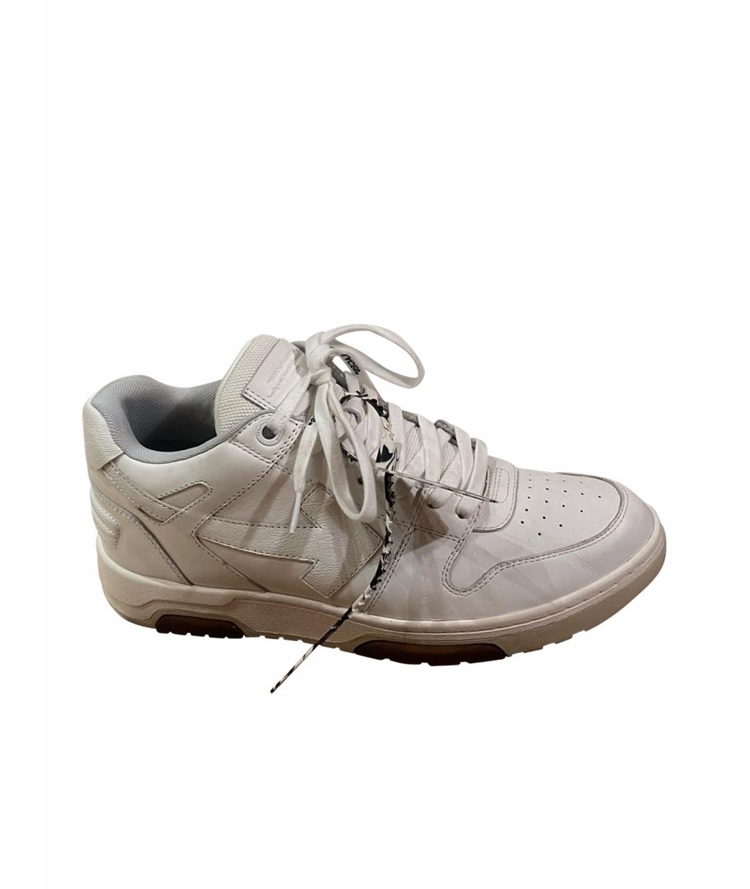 OFF-WHITE Белые кожаные низкие кроссовки / кеды, фото 1