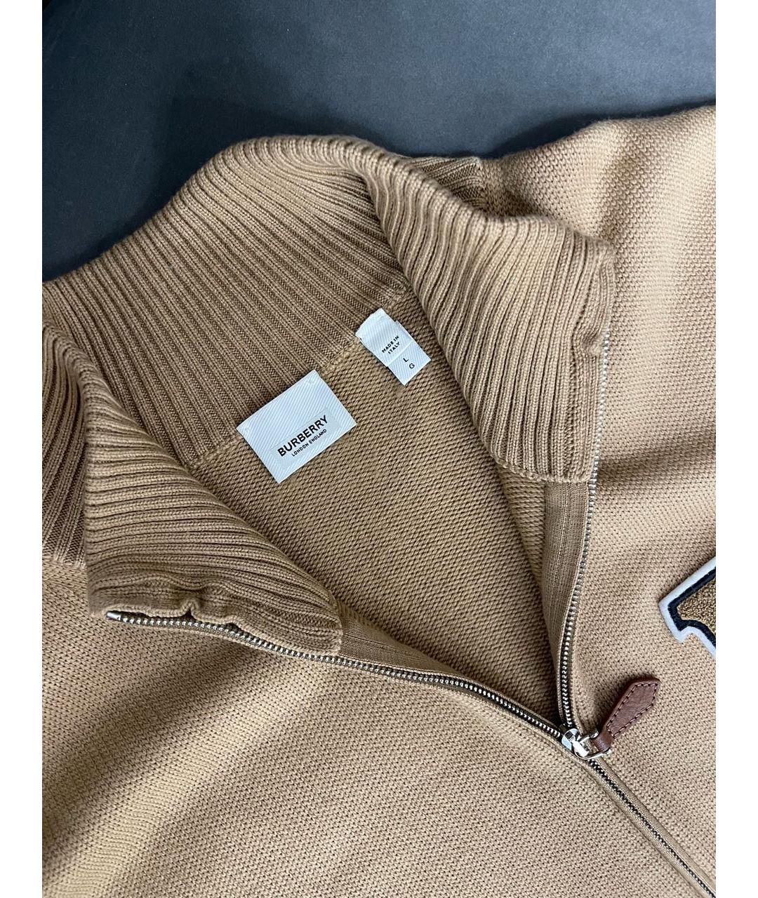 BURBERRY Бежевый шерстяной джемпер / свитер, фото 3