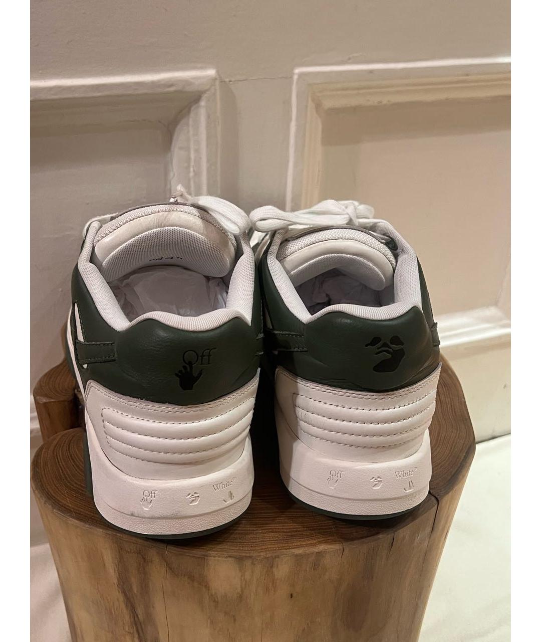 OFF-WHITE Белые кожаные низкие кроссовки / кеды, фото 4