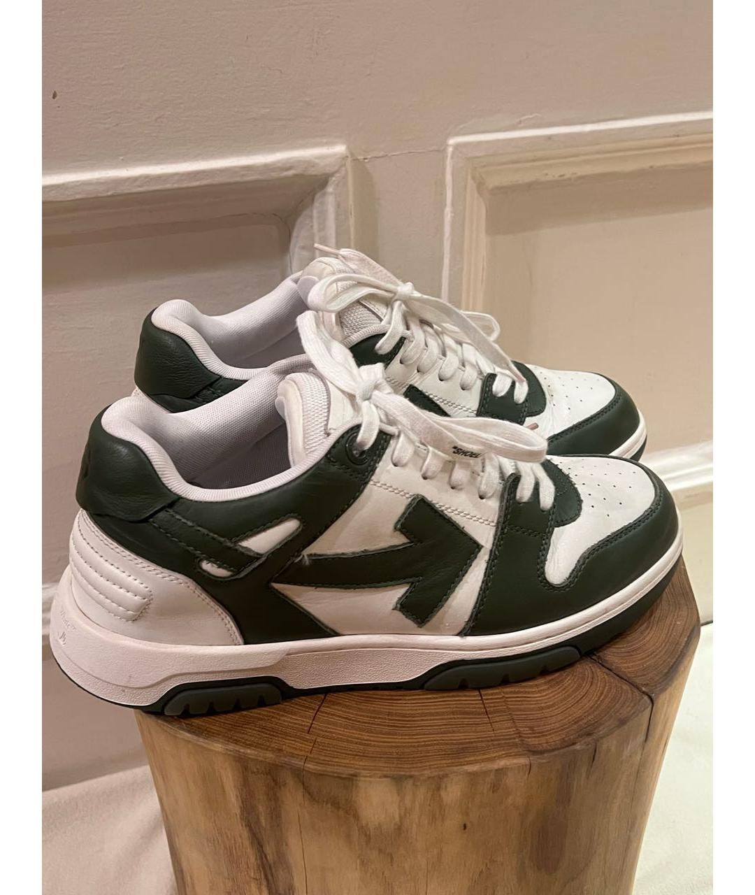 OFF-WHITE Белые кожаные низкие кроссовки / кеды, фото 6