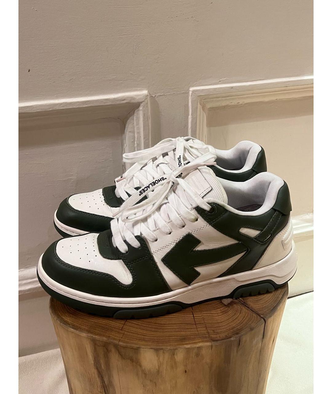 OFF-WHITE Белые кожаные низкие кроссовки / кеды, фото 2