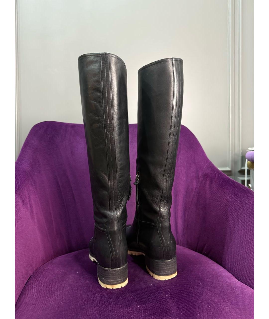 MIU MIU Черные кожаные сапоги, фото 4